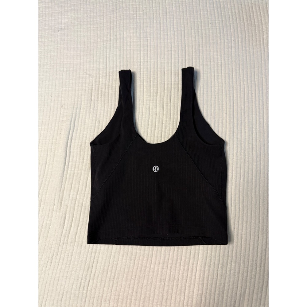 Lululemon Align Ribbed Tank Top V-Neck Cropped Size 4 - Picture 3 of 5